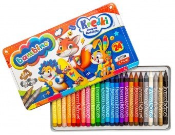 Kredki w metalowym pudełku 24 kolory + temperówka BAMBINO St. Majewski Spółka z o.o. Kredki w metalowym pudełku 24 kolory + temperówka BAMBINO St. Majewski Spółka z o.o.