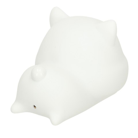Lampka nocna dla dzieci silikonowa USB biała kotek leżący Lampka nocna dla dzieci silikonowa USB biała kotek leżący