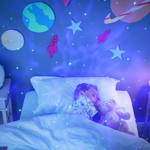 Projektor gwiazd lampka nocna astronauta na pilot biała Projektor gwiazd lampka nocna astronauta na pilot biała
