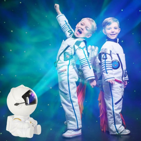 Projektor gwiazd lampka nocna astronauta na pilot biała Projektor gwiazd lampka nocna astronauta na pilot biała