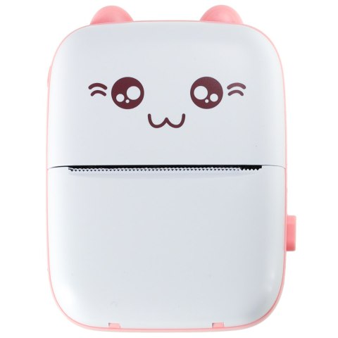 Drukotek drukarka mini termiczna do zdjęć etykiet + kabel USB kot różowy Drukotek drukarka mini termiczna do zdjęć etykiet + kabel USB kot różowy