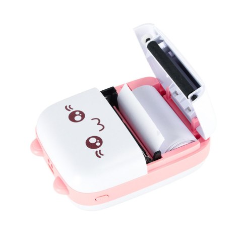 Drukotek drukarka mini termiczna do zdjęć etykiet + kabel USB kot różowy Drukotek drukarka mini termiczna do zdjęć etykiet + kabel USB kot różowy